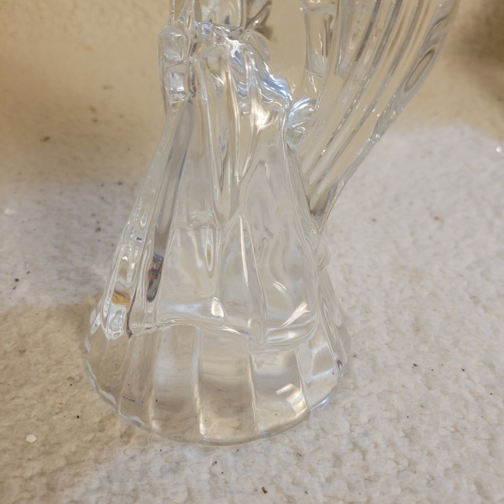 Clear Glass Angel Figurine 7.5 Inch Tall Pressed Glass Religious Holiday Decor - Picture 3 of 6